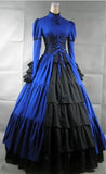 Gothic Vintage Cosplay Costume Women Victoria Bow Rococo Masquerade Floor-Length Layered Gown Robe Corset Lacing Dress For Lady