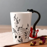HULIANFU Novelty Music Note Cup Ceramic Guitar Coffee Mugs Personality Tea/Milk/Juice/Lemon Water Bottle Christmas Birthday Gift