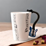 HULIANFU Novelty Music Note Cup Ceramic Guitar Coffee Mugs Personality Tea/Milk/Juice/Lemon Water Bottle Christmas Birthday Gift