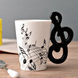 HULIANFU Novelty Music Note Cup Ceramic Guitar Coffee Mugs Personality Tea/Milk/Juice/Lemon Water Bottle Christmas Birthday Gift