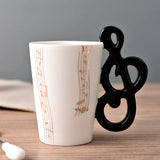 HULIANFU Novelty Music Note Cup Ceramic Guitar Coffee Mugs Personality Tea/Milk/Juice/Lemon Water Bottle Christmas Birthday Gift