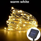 HULIANFU LED Solar Fairy Lights Lamp Outdoor 7M 12M 22M LEDs String Waterproof Holiday Party Garland Solar Garden Christmas Lights