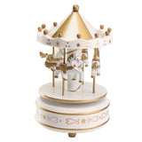 HULIANFU Merry-Go-Round Music Boxes Wind Up Wooden Horse Roundabout Carousel Musical Box Kid Birthday Christmas Gift Christmas Home Decor