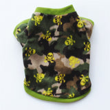 HULIANFU Warm Fleece Pet Dog Clothes Cute Skull Printed Pet Coat Puppy Dogs Shirt Jacket French Bulldog Pullover Camouflage Dog Clothing