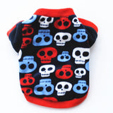 HULIANFU Warm Fleece Pet Dog Clothes Cute Skull Printed Pet Coat Puppy Dogs Shirt Jacket French Bulldog Pullover Camouflage Dog Clothing