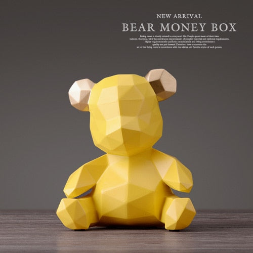 HULIANFU Piggy Bank Teddy Bear Figurines Money Box Gift Wedding Storage Box Money For Children Coins Holders Box Kids Toy Coin Bank