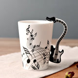 HULIANFU Novelty Music Note Cup Ceramic Guitar Coffee Mugs Personality Tea/Milk/Juice/Lemon Water Bottle Christmas Birthday Gift