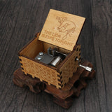 HULIANFU Jurassic Park Friends Music Box You Are My Sunshine Wooden Hand Crank Christmas Gift Birthday Gift New Year  Gift Drop shipping