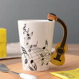 HULIANFU Novelty Music Note Cup Ceramic Guitar Coffee Mugs Personality Tea/Milk/Juice/Lemon Water Bottle Christmas Birthday Gift