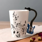 HULIANFU Novelty Music Note Cup Ceramic Guitar Coffee Mugs Personality Tea/Milk/Juice/Lemon Water Bottle Christmas Birthday Gift