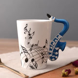 HULIANFU Novelty Music Note Cup Ceramic Guitar Coffee Mugs Personality Tea/Milk/Juice/Lemon Water Bottle Christmas Birthday Gift