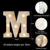 HULIANFU Luminous LED Letter Night Light Creative 26 English Alphabet Battery Lamp Romantic Wedding Party Decoration Christmas Gift 16cm