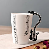 HULIANFU Novelty Music Note Cup Ceramic Guitar Coffee Mugs Personality Tea/Milk/Juice/Lemon Water Bottle Christmas Birthday Gift