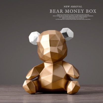 HULIANFU Piggy Bank Teddy Bear Figurines Money Box Gift Wedding Storage Box Money For Children Coins Holders Box Kids Toy Coin Bank