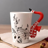 HULIANFU Novelty Music Note Cup Ceramic Guitar Coffee Mugs Personality Tea/Milk/Juice/Lemon Water Bottle Christmas Birthday Gift