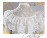 Adult Women Gothic Costume Lace Hollow Bridal Wedding Party Embroidery Dress Lolita Princess Sweet A Line Dress Veil For Ladies
