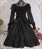 Adult Women Gothic Costume Lace Hollow Bridal Wedding Party Embroidery Dress Lolita Princess Sweet A Line Dress Veil For Ladies