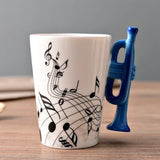 HULIANFU Novelty Music Note Cup Ceramic Guitar Coffee Mugs Personality Tea/Milk/Juice/Lemon Water Bottle Christmas Birthday Gift