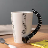 HULIANFU Novelty Music Note Cup Ceramic Guitar Coffee Mugs Personality Tea/Milk/Juice/Lemon Water Bottle Christmas Birthday Gift