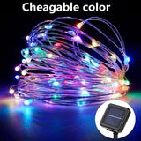 HULIANFU LED Solar Fairy Lights Lamp Outdoor 7M 12M 22M LEDs String Waterproof Holiday Party Garland Solar Garden Christmas Lights