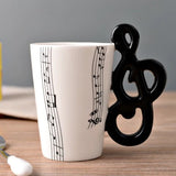 HULIANFU Novelty Music Note Cup Ceramic Guitar Coffee Mugs Personality Tea/Milk/Juice/Lemon Water Bottle Christmas Birthday Gift