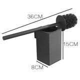 HULIANFU Stainless Steel Toilet Brush Black Bathroom Cleaning Brush Holder with Toilet Brush Wall Mount