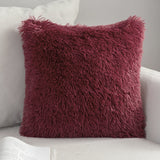 HULIANFU Solid Soft Fluffy Cushion Cover Decorative Sofa Pillow Cover Home Pillowcase White Pink Gray Shaggy Fur Cushion Cover 43x43cm