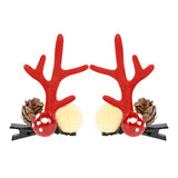 HULIANFU 2023 2pcs/set Elk Christmas Hair Clips Adult Kids Girl New Year Gift Christmas Hair Accessories Ear Hairpins Xmas Navidad Natal Decor