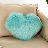 HULIANFU Sofa Pillow Cover+Inner Shaggy Pillow Love Heart Cushion Cover Faux Fur Sheepskin Pillow Case Living Room Decorative Pillowcases