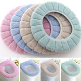 HULIANFU Wonderlife Thick Knitted Velvet Coral Bathroom Toilet Seat Cover Washable Closestool Standard Pumpkin Pattern Soft Cushion