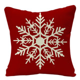 HULIANFU Linen Red Scottish Plaid Christmas Cushions Case Reindeer Trees Snowflakes Print Christmas Decorative Pillows for Sofa Couch Bed