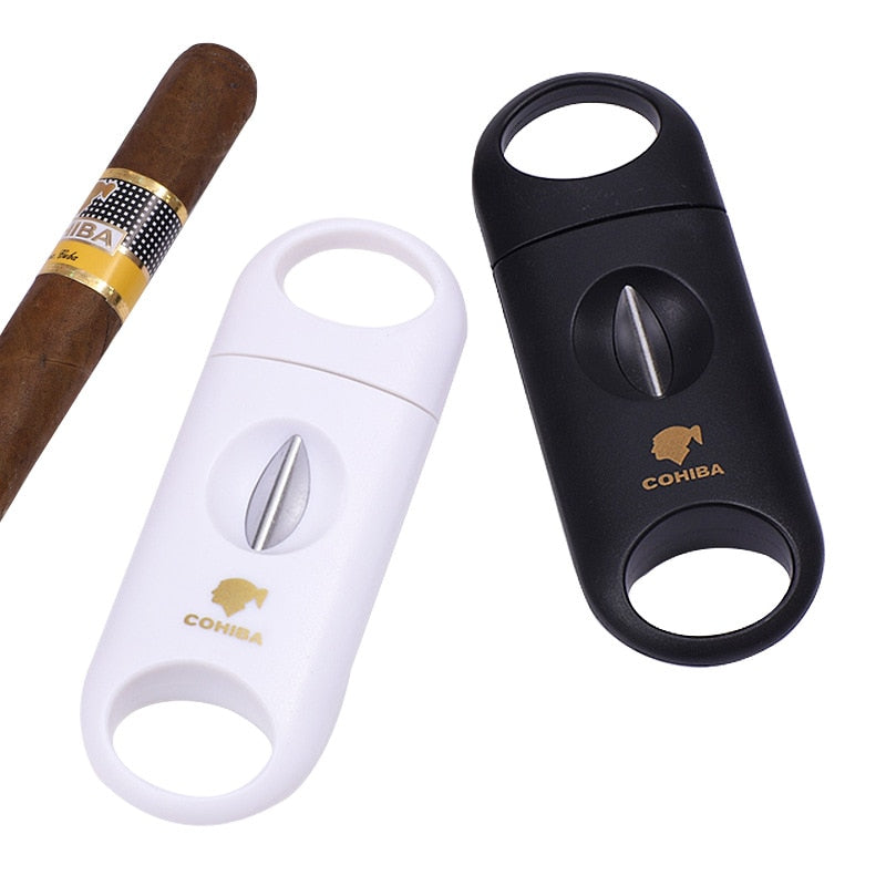 HULIANFU Top Selling Cigar Cutter Creative Metal Portable Stainless Steel Blade V-Shaped Cigar Scissors for Men Boyfriend Gifts