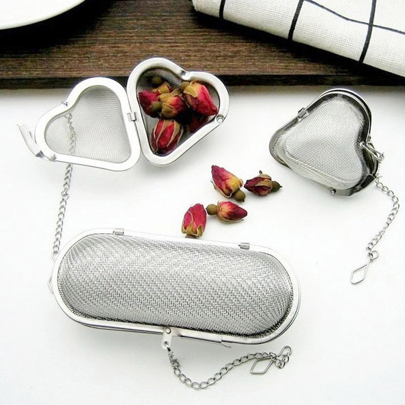 HULIANFU Stainless Steel Cooking Spices Infuser Fine Mesh Loose Tea Herbal Strainer Filter with Extended Chain Kitchen Seasoning Balls