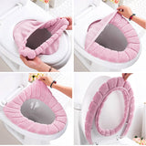 HULIANFU Wonderlife Thick Knitted Velvet Coral Bathroom Toilet Seat Cover Washable Closestool Standard Pumpkin Pattern Soft Cushion