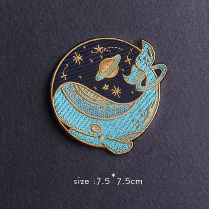 HULIANFU Van Gogh Patch Iron On Patches For Clothing Thermoadhesive Patches On Clothes Japan Anime/Fusible Patch Embroidery Sticker Badge