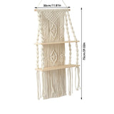 HULIANFU Macrame Shelves For Bedroom &amp; Plant Boho Home Decor Christmas Decoration Wooden Wall Shelf Candle Holder Floating Shelves Gift