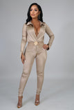 Woman OL satin Suit Solid Color Long Sleeve V Neck lapel Short Jumpsuit+pencil pants Tracksuit S-2XL 15Color