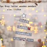 HULIANFU New Year  1PC 2D 3D Christmas Ornament Wooden Hanging Pendants Star Xmas Tree Bell Christmas Decorations For Home Navidad