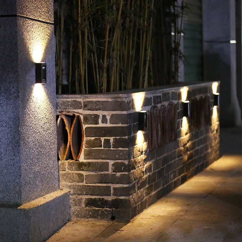 HULIANFU Smart Solar LED Outdoor Light Waterproof Garden Decor Lamps for Balcony Courtyard Street Wall Light Garden Outdoor Solar Lamp