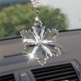 HULIANFU Transparent Crystal Snowflakes Car Pendant Decoration Ornaments Sun Catcher Snowflake Hanging Trim Accessories Christmas Gifts