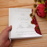 HULIANFU Personalized Wedding Guestbook Acrylic Mirror Cover Signature Books Customized Gift Engagement Souvenir Party Decor Favors
