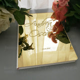 HULIANFU Wedding Guest Book Personalized Guestbook Signature Decor Engrave Carve Mirror Blank Favor Gifts Party White Cover Gift  G026
