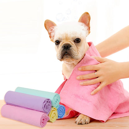 HULIANFU PVA Imitation Deerskin Pets Towel Quick-Drying Super Absorbent Cat Dog Bath-Towel Dry Hair Cleaning Multifunctional Pet Supplies