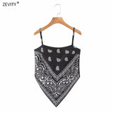 New Women vintage paisley print spaghetti strap sexy chic camis tank ladies summer backless bowknot sling tops LS3866