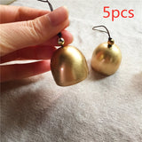 HULIANFU 2023 5Pcs Christmas Metal Small Bell Tree Pendant Decoration Xmas Party Wind Chimes DIY Material Crafts Accessories