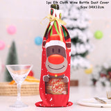 HULIANFU   Xmas Wine Bottle Dust Cover Noel Navidad Christmas Decoration for Home Dinner Decor Christmas Gift Tree Ornament New Year 2023