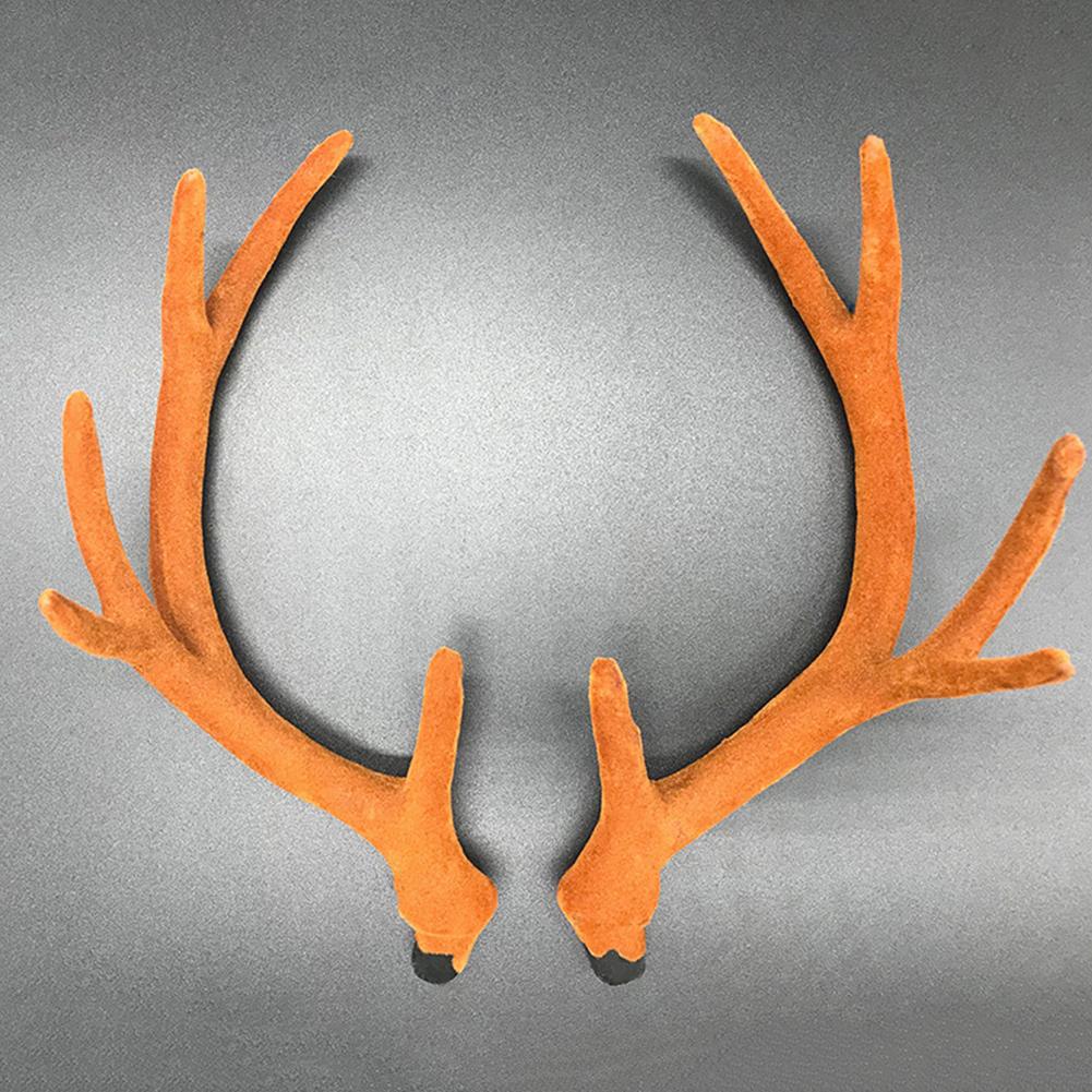 HULIANFU 2023 Christmas Simulation Antlers Headwear Brown Deer Horns Hair Band Headband Goth Halloween Cosplay Accessories Headdress