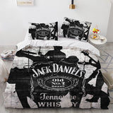 HULIANFU Interesting Cartoon Whisky Bedding Set Jack Daniels Duvet Cover Set Pillowcase Comforter Sets For Aldults Gift US EU AU UK Size