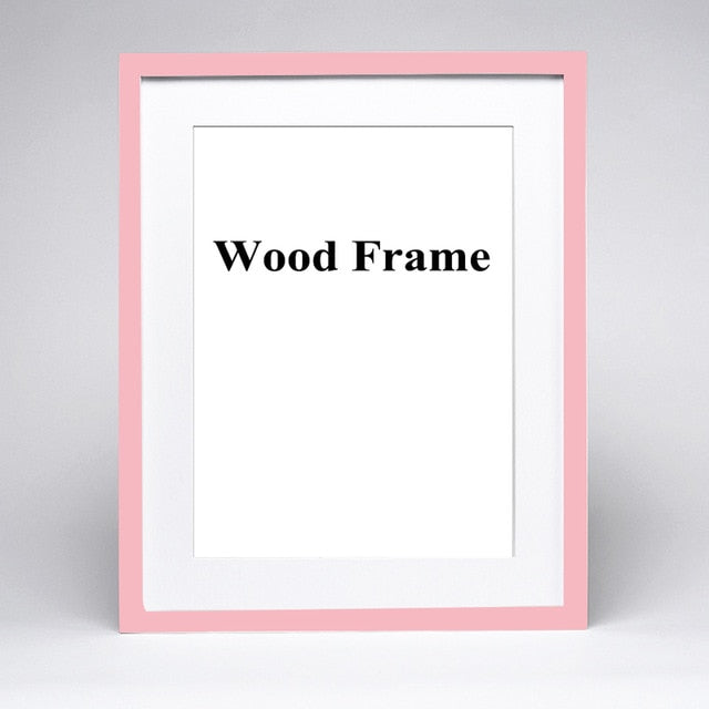 HULIANFU  Wooden Frame A5 A4 A3 Wooden Picture Frame 30x42cm Black White Pink Red Coffee More Color Photo Frame with Mats for Wall Mountin