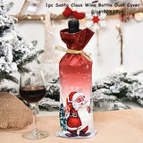 HULIANFU   Xmas Wine Bottle Dust Cover Noel Navidad Christmas Decoration for Home Dinner Decor Christmas Gift Tree Ornament New Year 2023